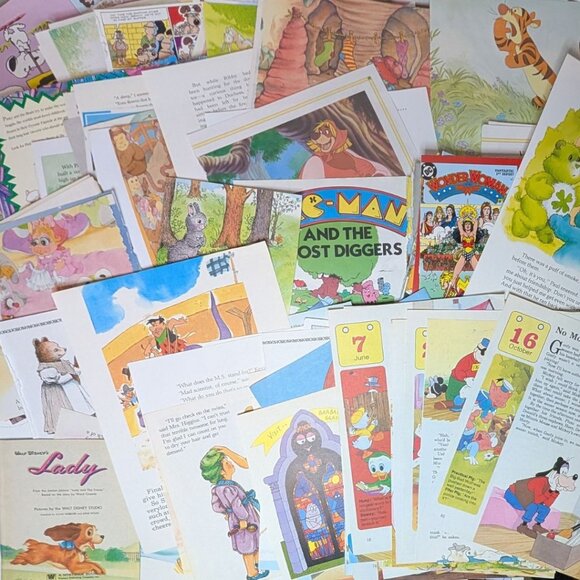 50 Large Storybook Fussy Cuts - 9.5" x 12" Kids Retro Collage Pack - Picture 3 of 3